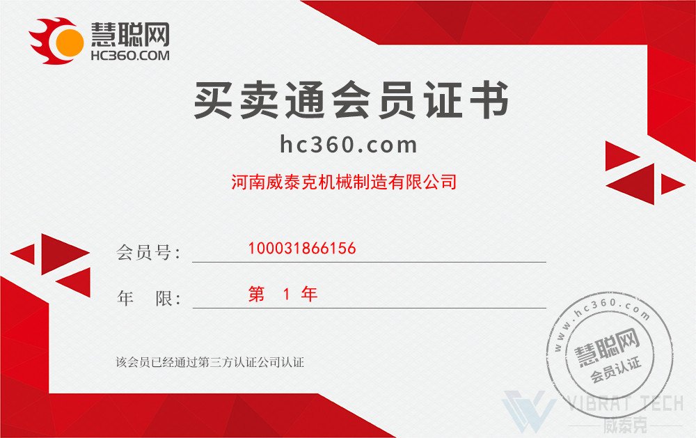 慧聰網買賣通會員證書